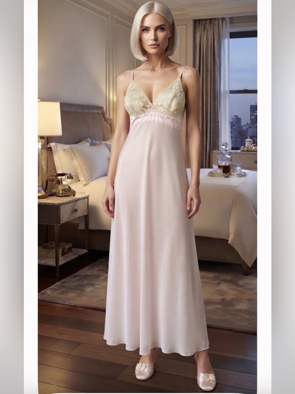 Vintage Alice Maloof 1960’s long slip gown